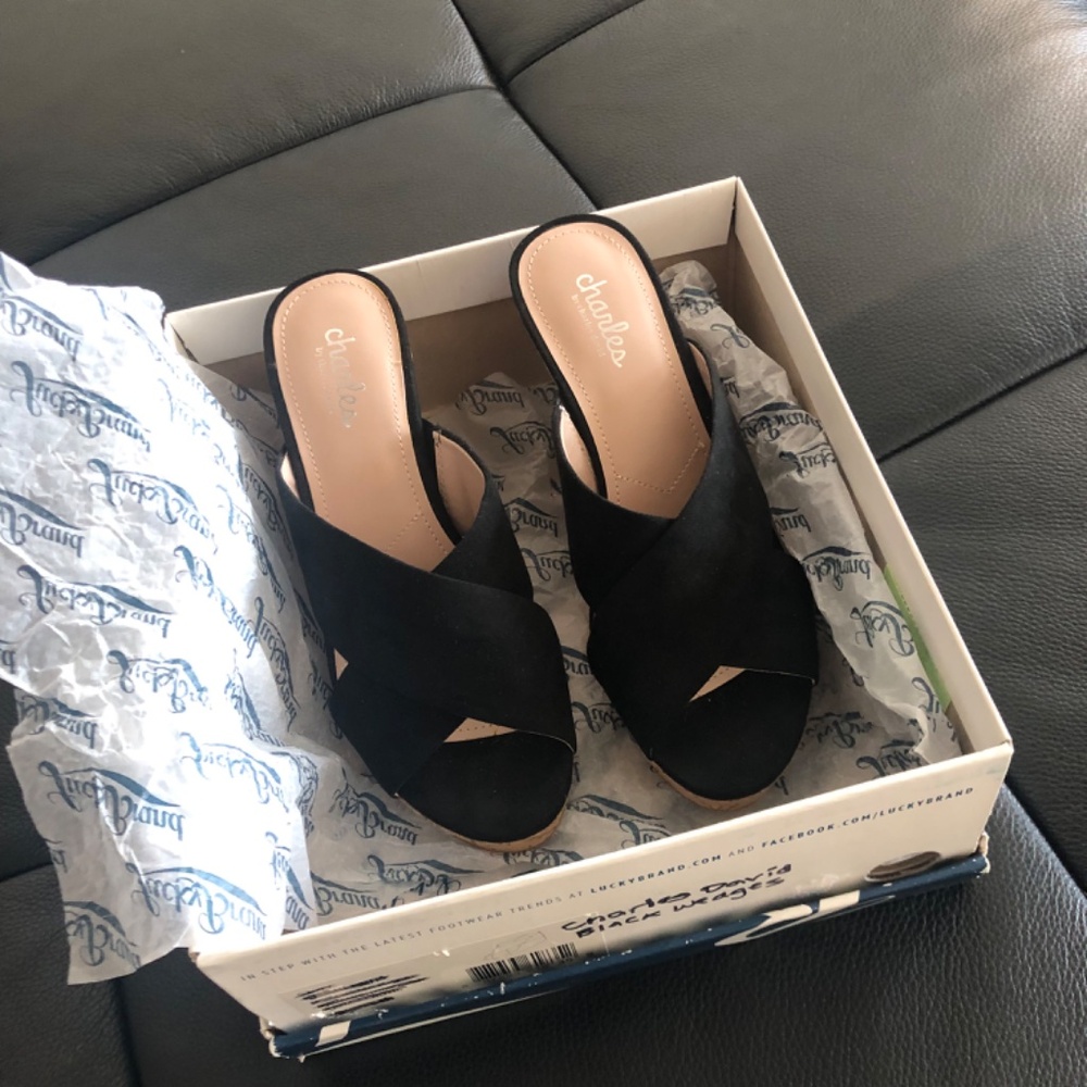 Charles David Latrice Platform Wedge Sandals ~ Like New!